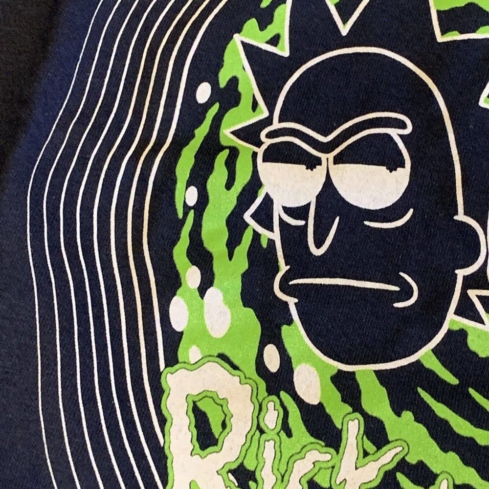 Rick and Morty Mens Shirt XL Green Portal Outline Unisex T-Shirt Navy NWT - Picture 7 of 12